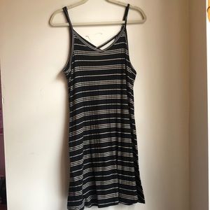 Strappy Black Swing Dress, White Stripes
